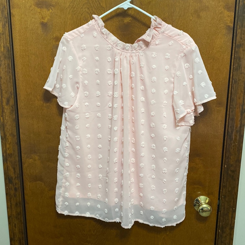Pink Mock Neck Blouse